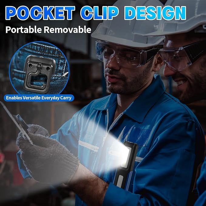 Work Light, 1000 Lumens Bright LED Work Lights, Rechargeable Work Light for Mechanics Portable& Cordless, with Rotate Magnetic Base&Hooks, Mechanic Light for Car Repair/Inspection/Workshop
