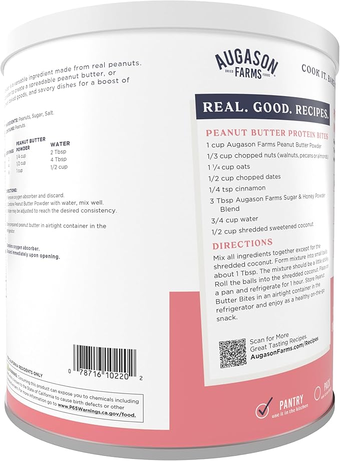 Augason Farms Peanut Butter Powder 2 lbs No. 10 Can