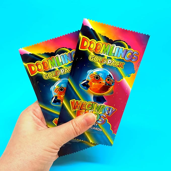 Doomlings Card Game: Imaginary Ends Expansion - Collectible Mystery Holofoils Gold Pack | Strategy Game for Kids, Teens & Adults | 2-6 Players, Ages 7+ (7 Holofoils)