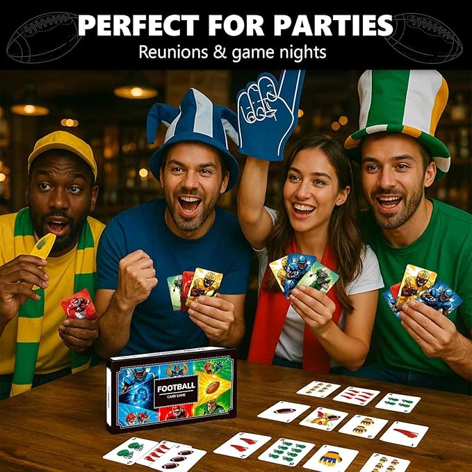QUOKKA Football Fast-Paced Card Game for Kids & Adults ??128 Cards & Easy Rules ??Quick & Fun Matching Game ??2-8 Players ??Ages 8+ ??Perfect for Family Games Night, Travel and Parties