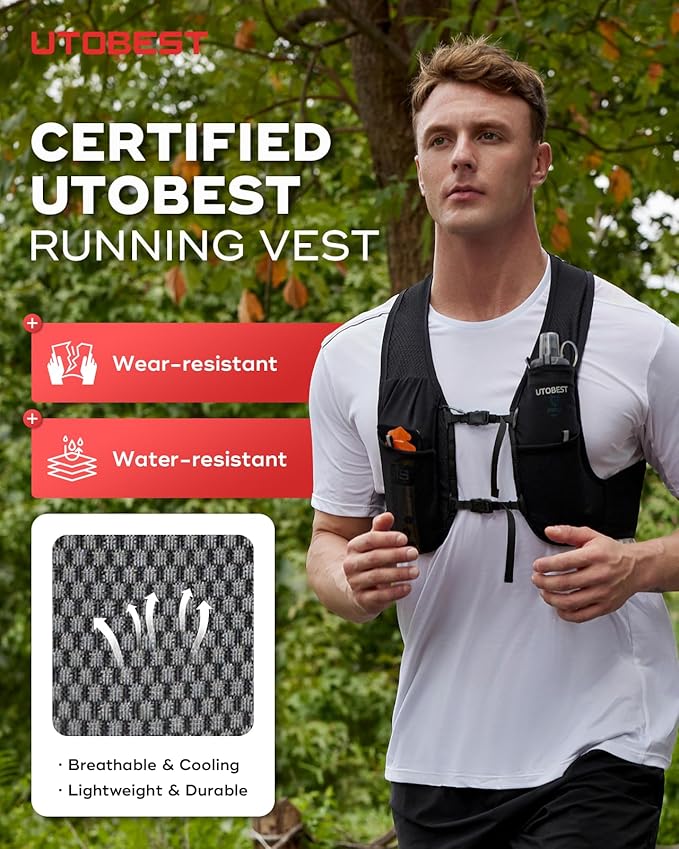Running Vest for Women Men, Ultra-Light Minimalist Hydration Vest, Breathable Reflective Running Gear for Trail Hiking Jogging