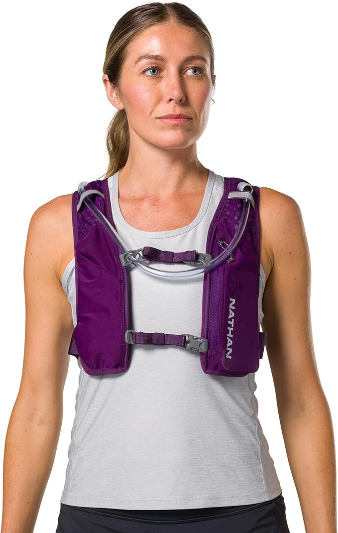 Nathan QuickStart 1.5L Hydration Pack Vest with Bladder or flasks, Storage Pockets, Breathable Moisture-Wicking Fabric, Adjustable Straps for Running, Hiking, Walking, Marathons, Obstacle Races