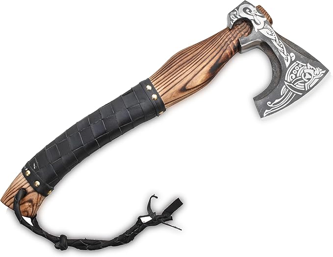 | Exquisite Handmade Viking Axe - Ideal for Collectors & Enthusiasts | Authentic, Artisan-Crafted | Medieval Styled Axe with Durable and Robust High Carbon Steel (GC-AX12)