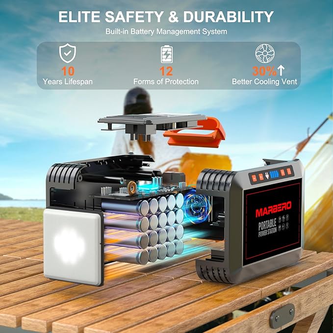 MARBERO 148Wh Solar Generator with Solar Panel Included Portable Power Station 200W with Foldable Solar Panel 40W Set for Camping Outdoor Hiking Fishing Emergency