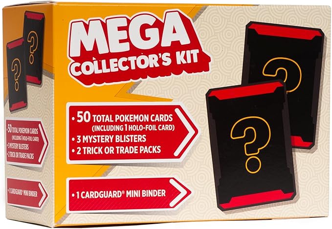 Pokémon Mega Collector's Kit: 100 Total Pokémon Cards | 5 Packs + 50 Cards (Includes 1 Holo-Foil Card) + Mini-Binder