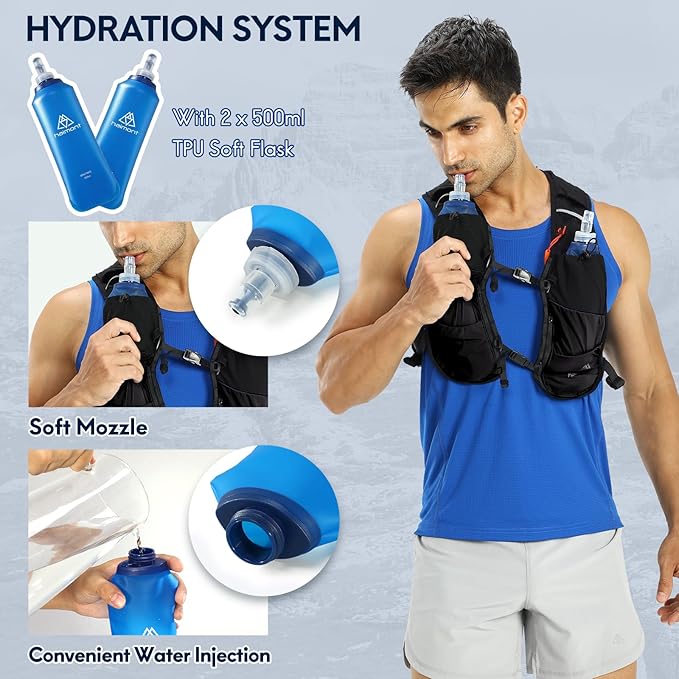 Haimont Running Hydration Vest, 5L Lightweight Runner Vest Pack for Women Men, Trail Running