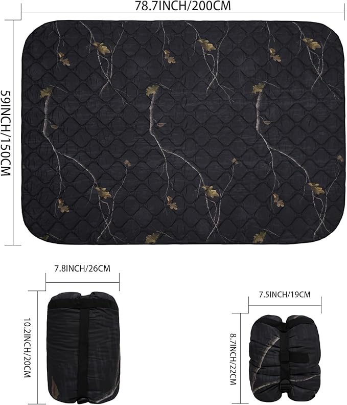 Poncho Liner Military Blanket Outdoor Camping Blankets for Travel, Beach, Grass, Picnic, Car Emergency, Outdoor, Survival