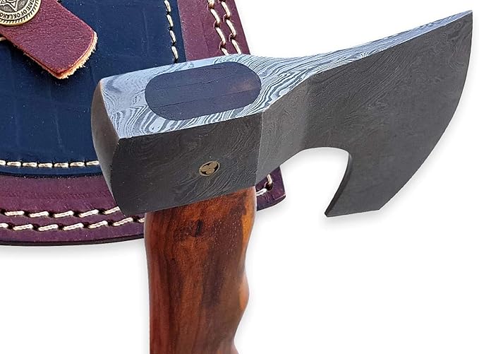 Damascus Steel Blade Axe Hatchet Tomahawk Hunting Knife Camping Outdoor/Life time Warranty on Manufacturers defect. SM14