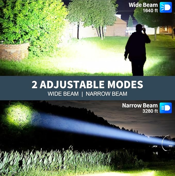 Rechargeable Led Flashlights high lumens, 2 Packs 99000 Lumen Super Bright Flashlight with 5 Modes, Powerful Waterproof Flash Light for Home,Emergencies,Camping