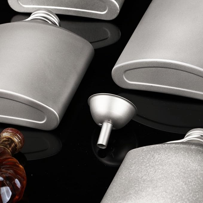 SILVERANT Ultralight Titanium Funnel - Easy Pouring Liquid Filling Hip Flask Funnel for Liquor, Wine, & Spirits
