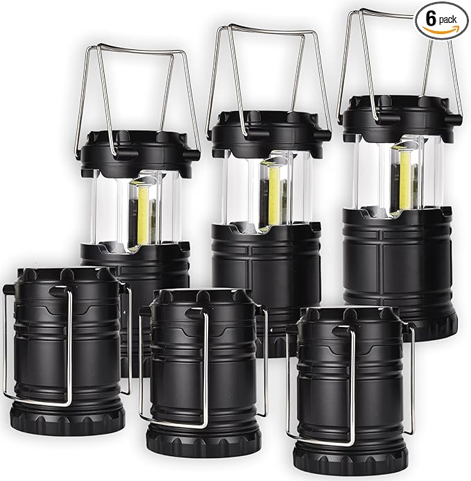 Lantern Collapsible Camping Light, Battery Operated Lanterns LED Super Bright for Power Outages Indoor Emergency Outdoor Camping Hiking Kit (COB-6)