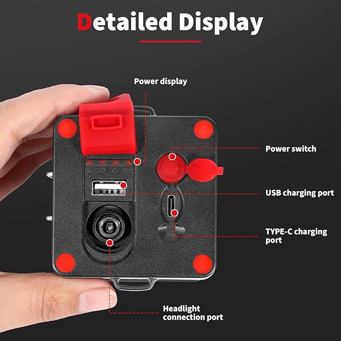 High Power LED Headlamp with Separation Design, Super Bright Long Distance Headlight, Waterproof Rechargeable Outdoor Head Lamps for Camping, Hiking, Fishing, Hunting, Running, Work, Emergency