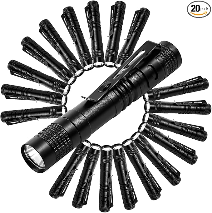 20 Pack Mini LED Flashlight 3.3 Inch Pocket Pen High Lumens Handheld Flashlight with Clip for Camping,Outdoor,Emergency