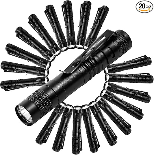 20 Pack Mini LED Flashlight 3.3 Inch Pocket Pen High Lumens Handheld Flashlight with Clip for Camping,Outdoor,Emergency
