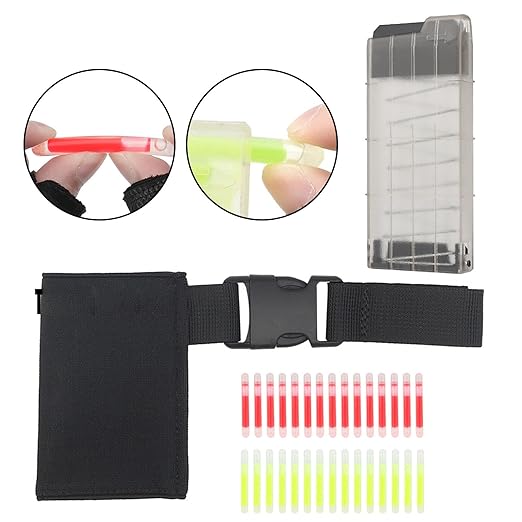 Marking Light,Glow Sticks,Pouch Hanger Emergency,Portable Label,Easy to Use Marker,with Fixed Sleeve,Dispenser, Black, 20cmx2cmx15cm