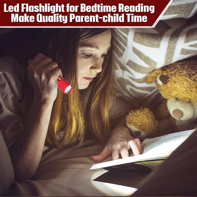 VIHOSE 20 Pcs Mini Flashlights Bulk, Bright Aluminum Handheld Flash Light with Lanyard Small LED Flashlights for Night Reading Emergency Hurricane Camping Hiking, Batteries Not Included(Red)