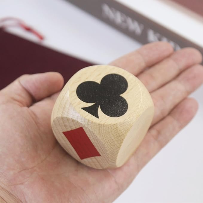 Marker Dice Euchre Pinochle Bridge Playing Cards Poker Whist Cards Markers Dice Euchre Cube Card Deck Marker Game Dice Wooden Indicator for Euchre Pinochle Bridge Enthusiasts (2 in) (1 Pc)