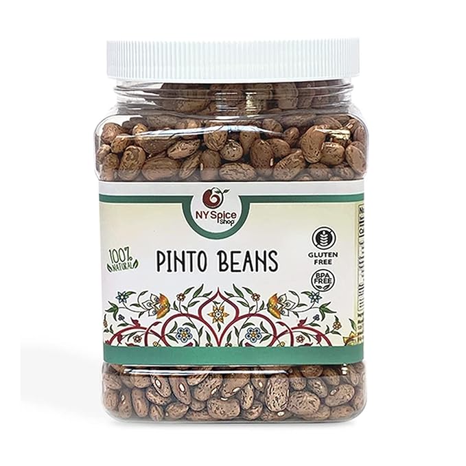 NY Spice Shop Bulk Pinto Beans - 1.5 Pound (lbs.) Pinto Beans - Natural Frijoles Pintos - Dry Pinto Beans - Protein & Fiber Rich Beans