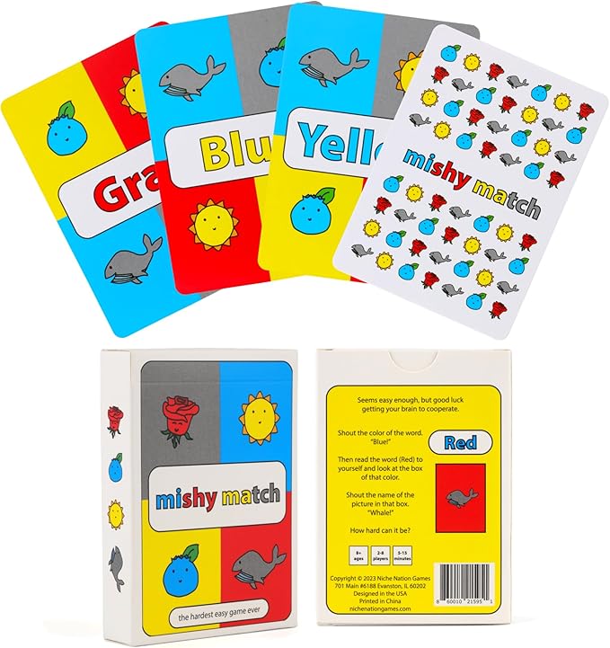 Mishy Match Award-Winning Card Game for Adults & Teens - Hilarious Brain-Melting Party Game - Silly Gifts for Adults & Teens - Mensa Games - Funny Card Games