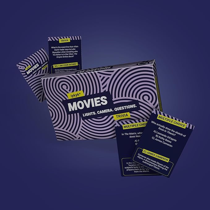 iykyk Movies - Ultimate Movie Quiz Game - 150 Cards Covering Classic Movies to Modern Blockbusters - Twist on Classic Quiz - Ideal for Game Nights and Travel - Show Off What You Know About Movies