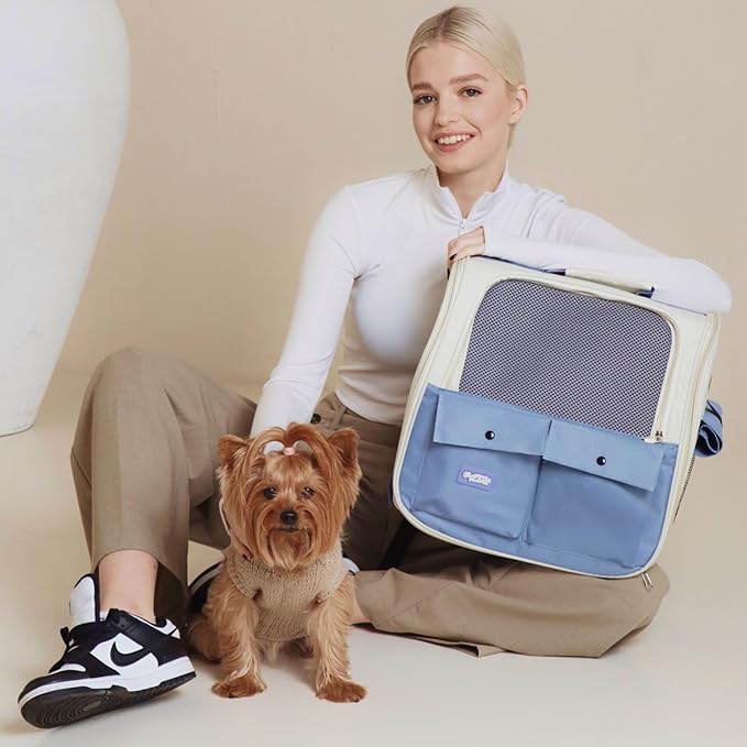 Cat Backpack Carrier Airline Approved ??Breathable Pet Carrier Backpack for Small Dogs, Cats, Puppies, Rabbits ??Travel Dog Backpack with Ventilated Design for Hiking, Outdoor, Car Trips