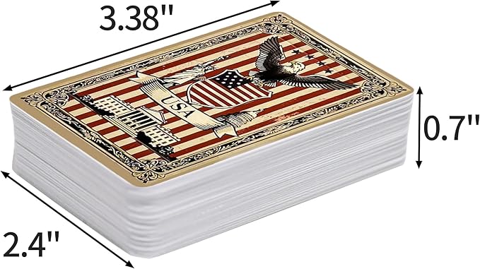 VZONE American Playing Cards,Standard Poker Deck, 100% Waterproof and Plastic Playing Cards Including Statue of Liberty, American Flag, Great Seal of The US
