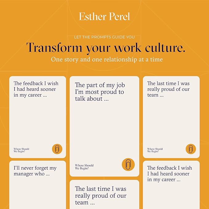 ESTHER PEREL Where Should We Begin? at Work ??Conversation Cards for Teams Culture Amp ??Office Games & Team Building Games for Work ??100 Talking Point Cards to Build Trust & Connection