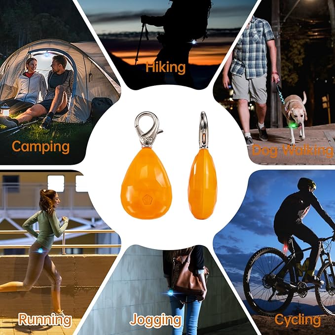 CHUKCHI 2Pack LED Rechargeable Dog Collar Lights, Light up Dog Collar, 3 Modes Dog Lights for Night Walking Waterproof Dog Light Safety for Running, Camping, Climbing, Bike