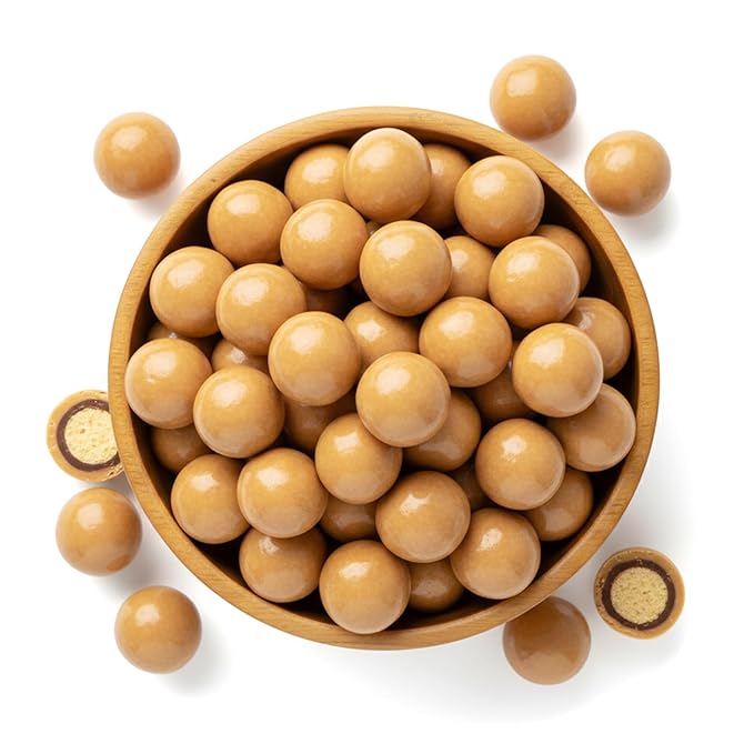 NY Spice Shop Peanut Butter Chocolate Malt Balls Party Decorations - 1 Pound Malted Milk Ball Candy Birthday Gifts - Chocolate Malted Milk Balls - Dark Chocolate Malt Ball Holiday Snacks