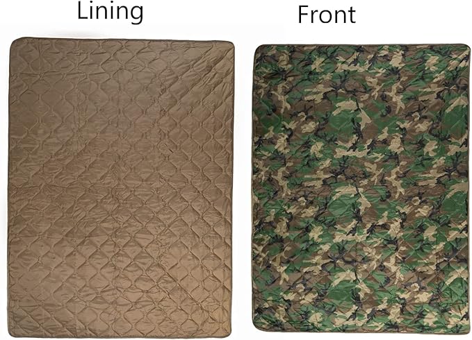 Poncho Liner Military Insulation Outdoor Camping Blanket for Travel, Beach, Grass, Picnic, Car Emergency, Outdoor, Survival