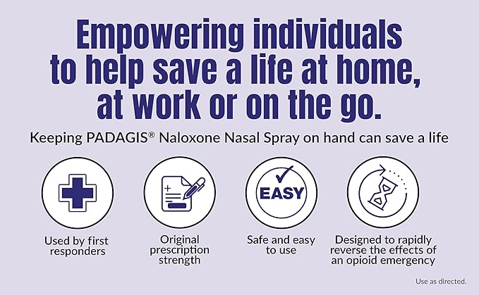 Naloxone HCI Nasal Spray, 4 mg ??Emergency Treatment for Opioid Overdose - Rapid-Response Opioid Overdose Reversal, 2 Dose Single Use Nasal Spray