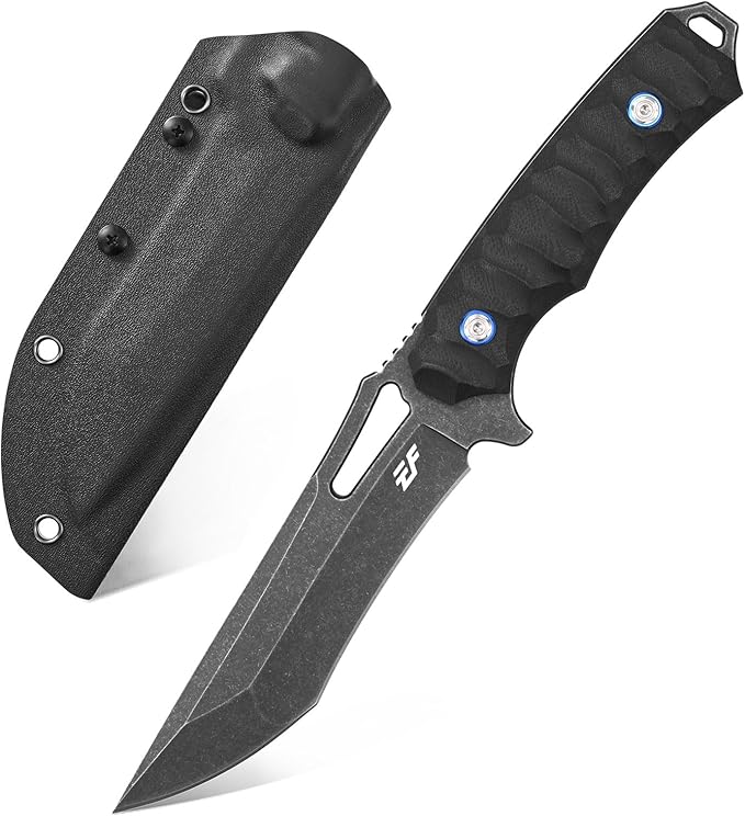 Eafengrow EF132 Fixed Blade Knife, DC53 Steel Blade,G10 Handle Full Tang EDC Fixed Knifes Straight Knife for Working Camping Hunting with Kydex Sheath