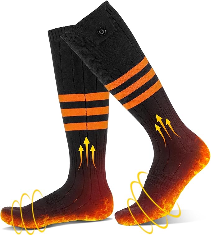 Heated Socks, Heated Socks for Men Women Rechargeable Washable, 5000mAh Battery Electric Socks with 4 Heating Levels for Winter Outdoor Work Skiing Hunting Camping Hiking Fishing Cycling