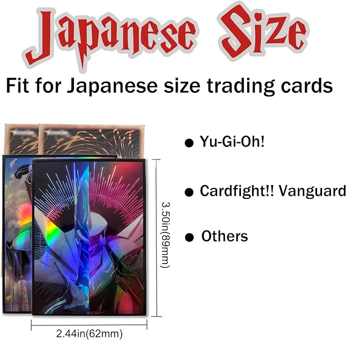 Custom Holographic Card Sleeves, Laser Flashing Shiny Design, Make Your Own Trading Collectible Card Protector, Compatible with Yugioh & Magic The Gathering – MTG, TCG, OCG