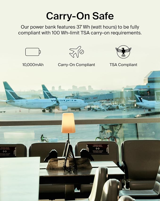 Belkin Portable Charger, USB C Power Bank 10,000mAh w/ 2xUSB-A Ports, 15W w/Type-C to Type-A Cable for iPhone 17, Air, Samsung Galaxy S25, iPad, Nintendo Switch 2, Google Pixel 10, etc. - Pearl Blue