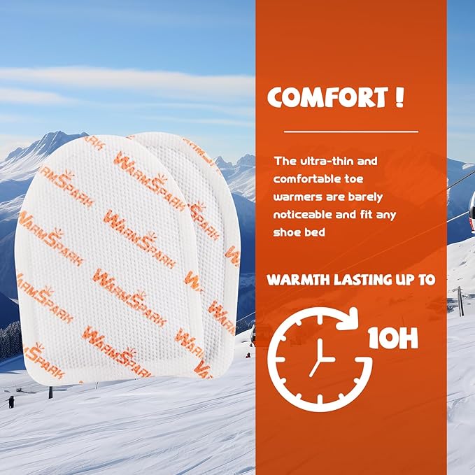 Toes Warmer - 80 Count - Up to 10 Hours of Heat Foot, Air Activated, Feet Warmers Disposable