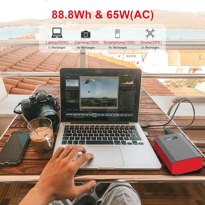 100W Portable Solar Power Station with Foldable 40W Solar Panel, 65W 110V Portable Power Bank with AC Outlet for Home Outdoor Adventure Use