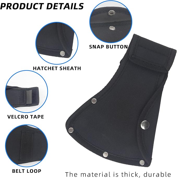 2 PCS Durable Hatchet Sheath, Heavy-Duty Oxford Cloth Hatchet Cover Axe Blade Cover with Belt Loop, Wear-Resistant Protective Cover for Camping Axe Safety and Storage