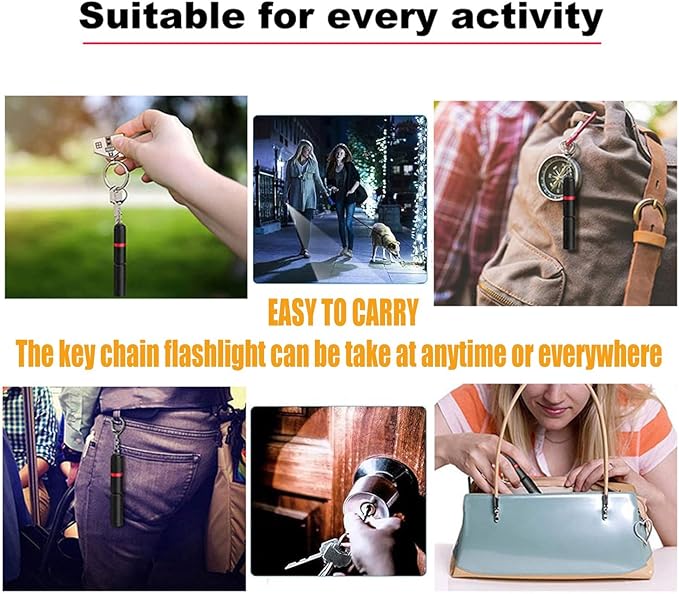 9 Pack Small Mini LED Keychain Flashlight Bulk, Keychain Light Single Mode AAA Battery Pen Flashlights Portable Bulk EDC (Everyday Carry) Pen Flash Lights