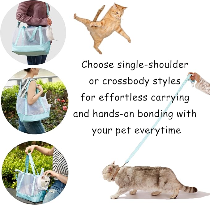 Pet Sling Carrier,Puppy Slings,Outdoor Kitten Bag with Adjustable Straps,Suitable for Small Cats/Dogs (3-8lbs),Light Cat Pouch for Travel & Walking (Light Gray)