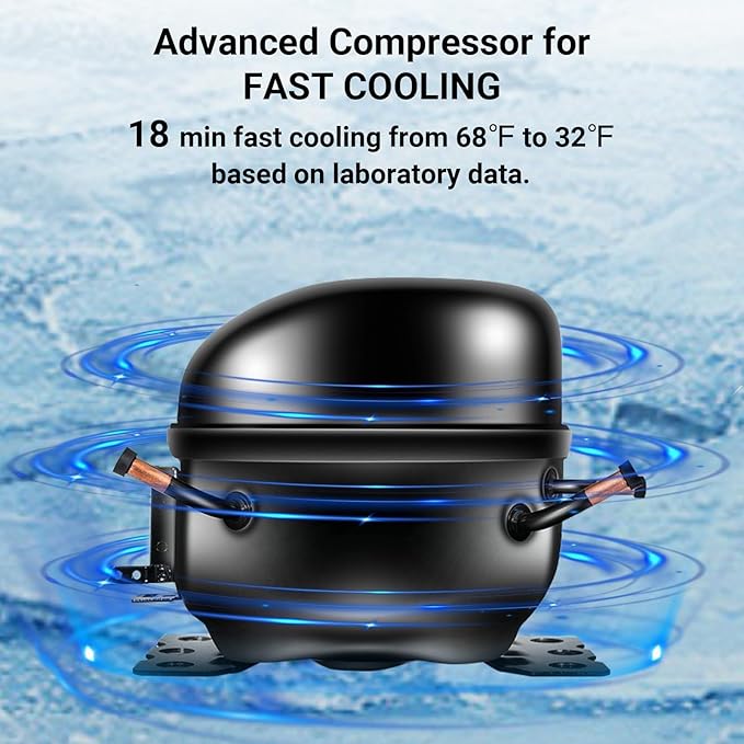 Smad Electric Cooler, 12 Volt Refrigerator, 53QT(50L) 12V Compressor Cooler -4?~50?, 12V Fridge 12/24V DC, Portable Freezer with Wheels for Camping, Travel, Truck, Home