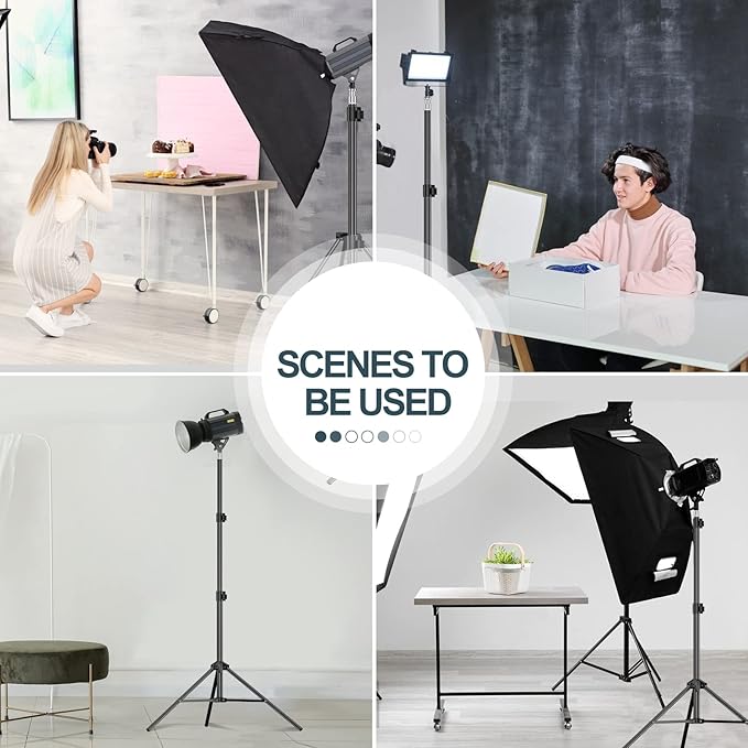 EMART 7 Ft Light Stand for Photography, Portable Photo Video Lighting Tripod with Carry Case for Speedlight, Flash, Softbox, Strobe, Camera, Selfie, Photographic Portrait -1 Pack