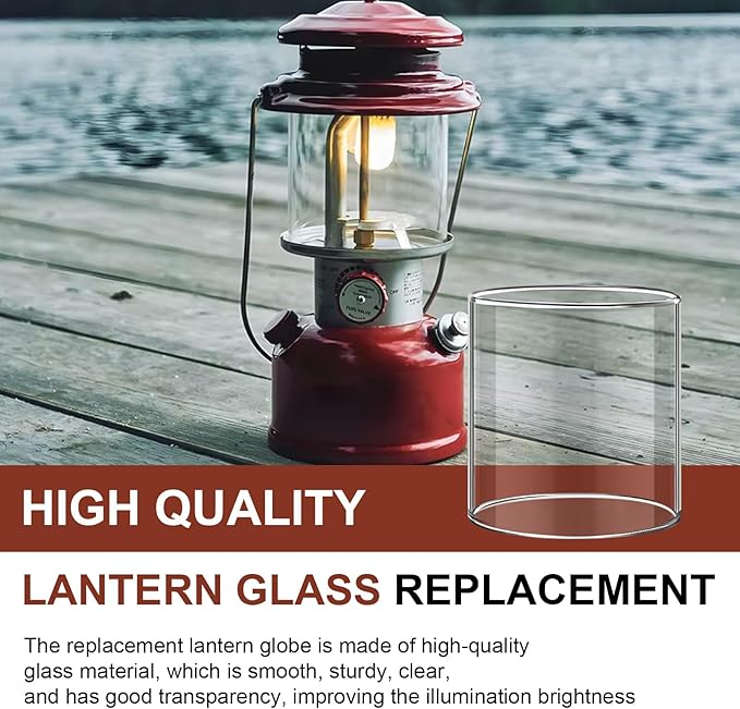 Glass Globe for Dual Fuel Lanterns Replacement - Compatible with Coleman Model 288 Series Propane Lanterns - Crack Resistant Outdoor Lighting Accessories for Camping, Hiking & Emergency Use