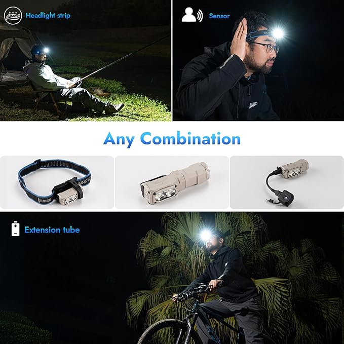 WUBEN E7 1800 Lumen Rechargeable Mini Flashlight with Magnet - Super Bright 6 Modes Khaki EDC Flashlight, Typ-C Rechargeable LED; IP68 Pocket Flashlight for Headlamp Use, Rescue, Camping