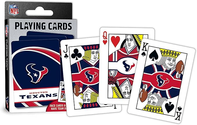 Masterpieces Officially Licensed NFL Houston Texans Playing Cards - 54 Card Deck for Adults