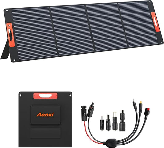 240W Portable Solar Panels for Power Station, Solar Angle Guide, Monocrystalline ETFE Foldable Solar Panel Charger with QC3.0 USB/Type-C, 20V DC Output Adjustable Kickstand for Outdoor Camping, RV