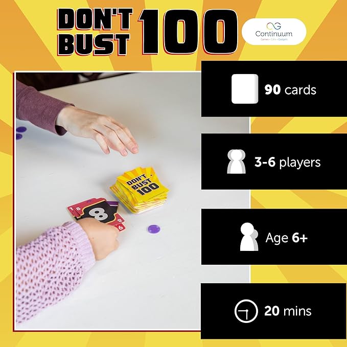 Continuum Games Don't Bust 100 Family Board Game for 3-6 Players Ages 6 and Up