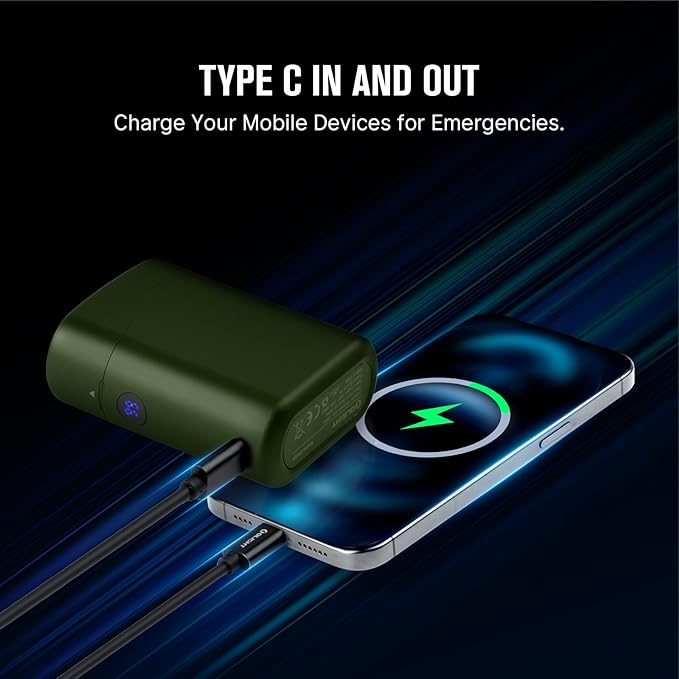 OLIGHT Baton4 Premium Edition EDC Flashlights 1300 Lumens with Type-C Charging Box, Powered by Rechargeable Battery, Small Bright Light IPX8 Waterproof for Emergencies Outdoors (OD Green)