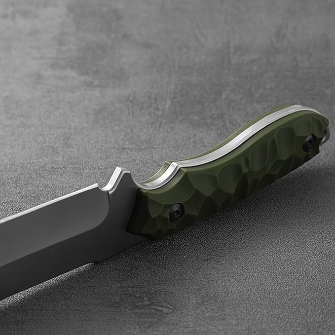 Tactical Knife Fixed Blade (B-ER-DROP POINT), 5.04" 5Cr14MoV Steel Blade Bushcraft knife with ABS handle, Full Tang Survival Knife, Gifts for men, (Green)