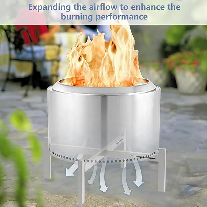 Firepit Stand for Solo Stove Accessories Bonfire Ranger Yukon and Other from 15 to 27 inch Fire Pit Adjustable Stainless Steel Outside Solostove Fireplace Patio Camping Backyard Parts